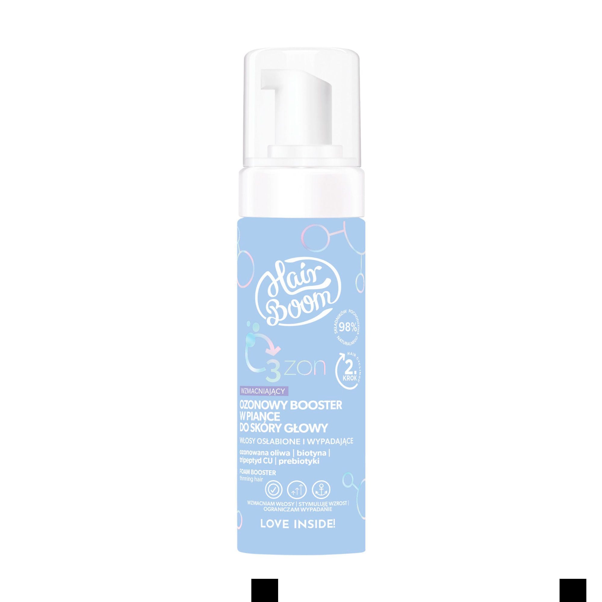 Зміцнювальна озонова пінка-бустер для шкіри голови Body Boom Hair Boom O3zon Foam Booster, 140 мл